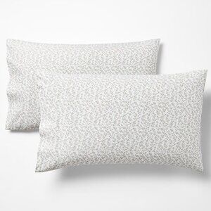 Ralph Lauren Home Spencer Grey Sateen Flora King Pillowcase Set NWT